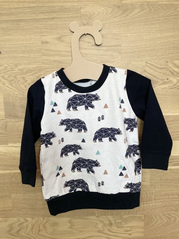 Pull sans capuche sweat Ours origami 9-12 mois